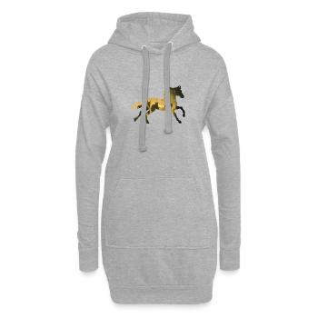 Silhouette de troupeau au galop - Sweat-shirt à capuche long Femme - gris chiné - Devant