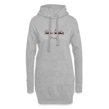 Prag - Hoodie-Kleid - Grau meliert - Vorne