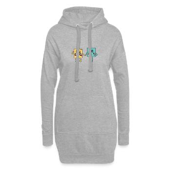 science - Sweat-shirt à capuche long Femme - gris chiné - Devant