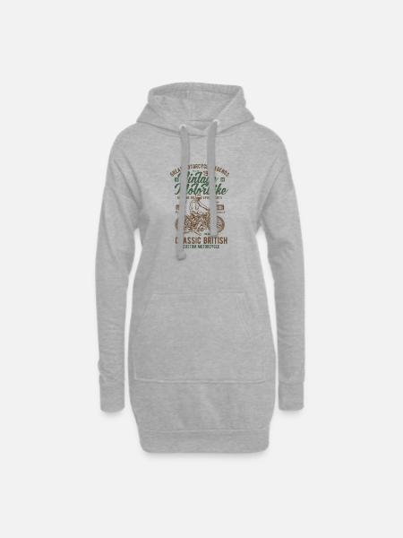 Vintage Motorbike CLASSIC BRITISH - Hoodie Dress - heather grey
