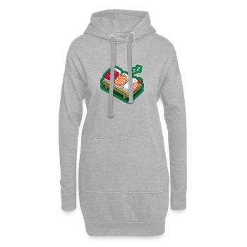 Sushi sieste - Sweat-shirt à capuche long Femme - gris chiné - Devant