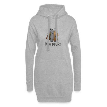 Dealpferd: Hippo mit Substanzen - Hoodie-Kleid - Grau meliert - Vorne