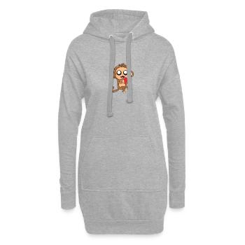 Affe - Hoodie-Kleid - Grau meliert - Vorne