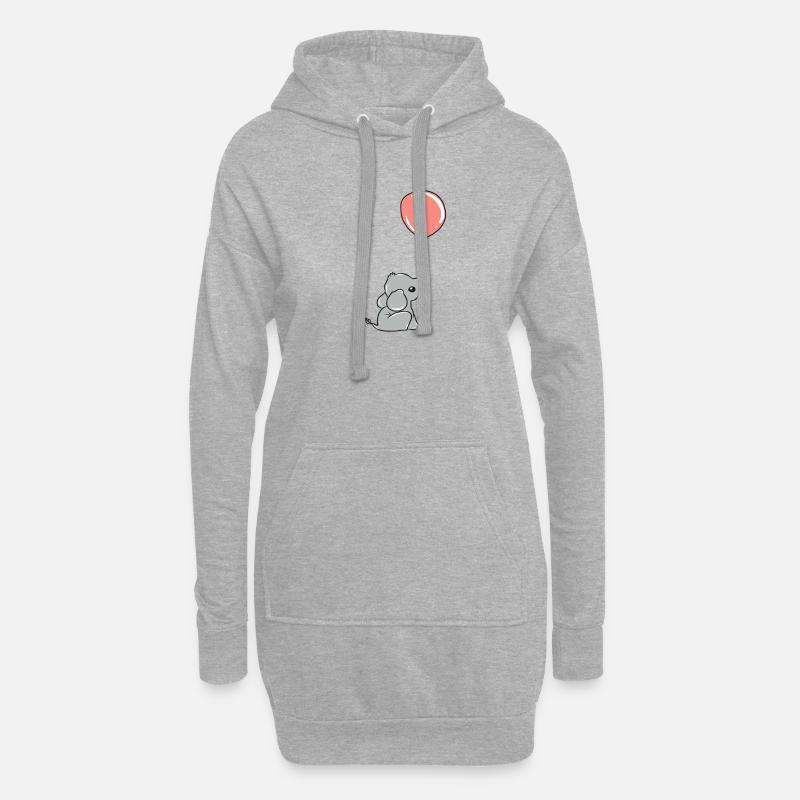 Kleiner Elefant - Hoodie-Kleid - Grau meliert