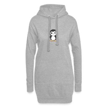 manchot - Sweat-shirt à capuche long Femme - gris chiné - Devant