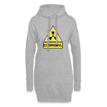 Tchernobyl radioactif - Sweat-shirt à capuche long Femme - gris chiné - Devant