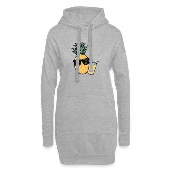 Lunettes de soleil d'été ananas - Sweat-shirt à capuche long Femme - gris chiné - Devant