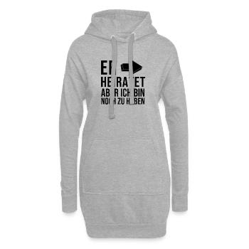 Il se marie – je suis toujours disponible - Sweat-shirt à capuche long Femme - gris chiné - Devant