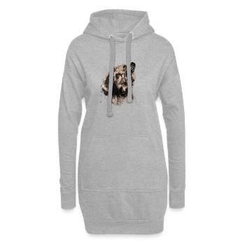 bear - Sweat-shirt à capuche long Femme - gris chiné - Devant