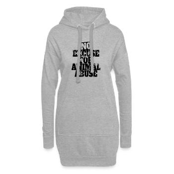 Aucune excuse pour la maltraitance des animaux Bien-être animal Amour animal - Sweat-shirt à capuche long Femme - gris chiné - Devant