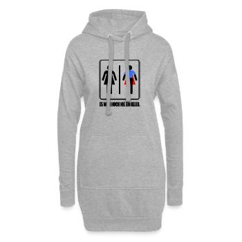 Es War Noch Nie Ein Kleid Superheldin Frauenpower - Hoodie-Kleid - Grau meliert - Vorne