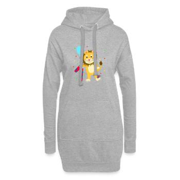 Premier anniversaire 1er année lion doux cadeau - Sweat-shirt à capuche long Femme - gris chiné - Devant