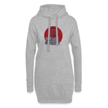 Vintage Japan Synthesizer Cat Analog Synth Retro - Hoodie Dress - heather grey - Front