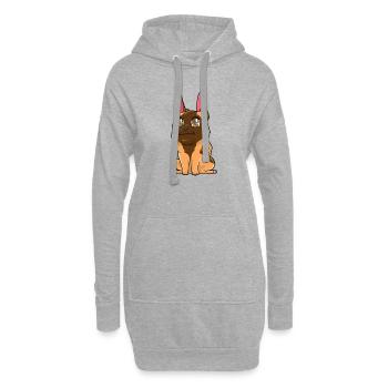 Malinois - Sweat-shirt à capuche long Femme - gris chiné - Devant