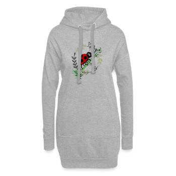 Marienkäfer Botanik Comicstyle - Hoodie-Kleid - Grau meliert - Vorne
