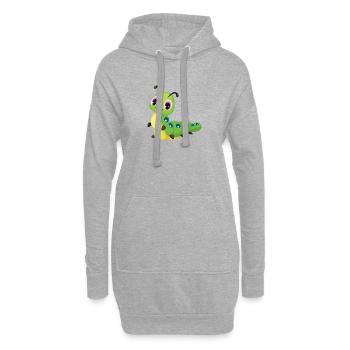 Kinder Raupe - Hoodie-Kleid - Grau meliert - Vorne