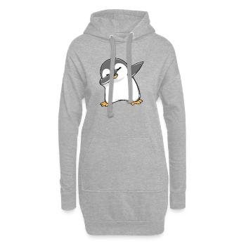 Pinguin Dabbing - Hoodie-Kleid - Grau meliert - Vorne