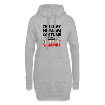 Vampirzähne mit Blutrot Schrift - Hoodie-Kleid - Grau meliert - Vorne