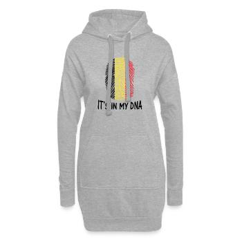 drapeau de la Belgique c'est dans mon ADN Fahne von Belgien - Sweat-shirt à capuche long Femme - gris chiné - Devant