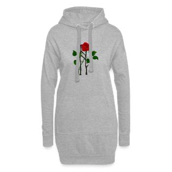 Des tentacules de rose sur la grille du forgeron - Sweat-shirt à capuche long Femme - gris chiné - Devant