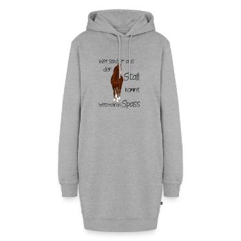 Braunes Pferd mit weißem Abzeichen - Hoodie-Kleid - Grau meliert - Vorne - AI Model Female 172 light (172cm)