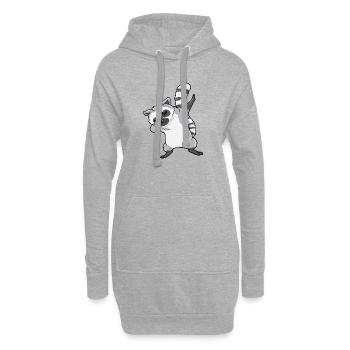 Lemur Anime Kawaii Dabbing - Sweat-shirt à capuche long Femme - gris chiné - Devant