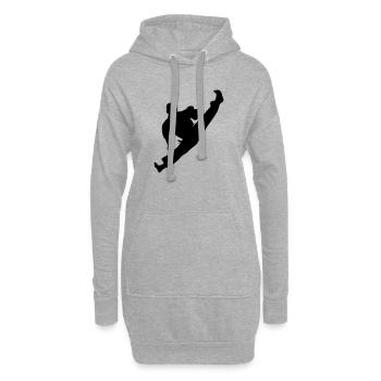 Jumpkick geri kick karaté ou teakwondo - Sweat-shirt à capuche long Femme - gris chiné - Devant