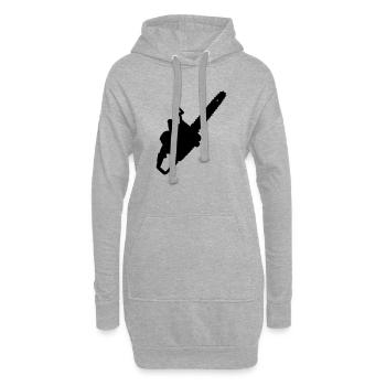 Motorsäge für Dohle, Tischler oder Woodbewe - Hoodie-Kleid - Grau meliert - Vorne