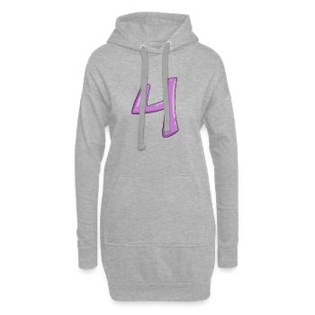 Chiffre numéro 4 - Sweat-shirt à capuche long Femme - gris chiné - Devant