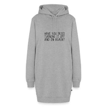 Avez-vous essayé de l'éteindre et rallumer? - Sweat-shirt à capuche long Femme - gris chiné - Devant