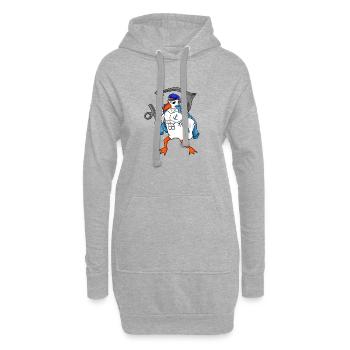 Mouette avec ancre - Sweat-shirt à capuche long Femme - gris chiné - Devant