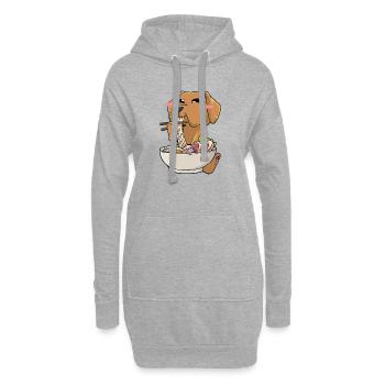 Vizsla Kawaii - Hoodie-Kleid - Grau meliert - Vorne