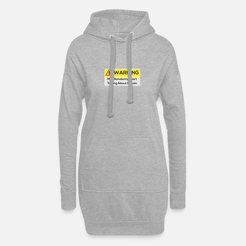 Warning: May Randomly Start Talking About Bitcoin - Hoodie-Kleid - Grau meliert