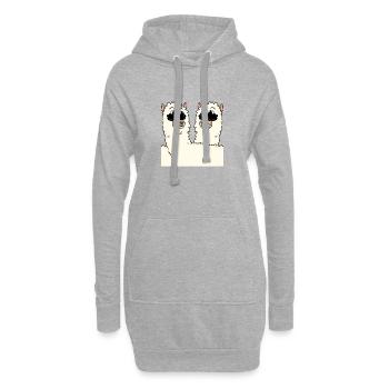 Lustige Alpakas - Hoodie-Kleid - Grau meliert - Vorne