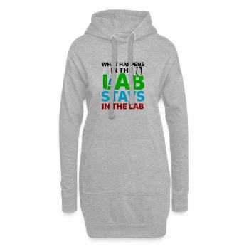 What Happens In The Lab Stays In Lab Chemie Labor - Sweat-shirt à capuche long Femme - gris chiné - Devant