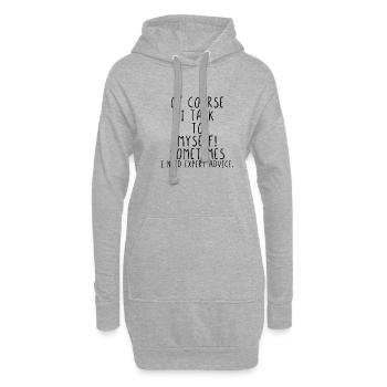 De course I talk to myself - Sweat-shirt à capuche long Femme - gris chiné - Devant