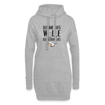 Komme was Wolle ich Schaf das - Hoodie-Kleid - Grau meliert - Vorne