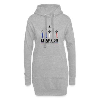Champion Made In France, Pilotes Français - Sweat-shirt à capuche long Femme - gris chiné - Devant