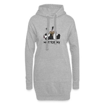 Paresseux et panda - Sweat-shirt à capuche long Femme - gris chiné - Devant