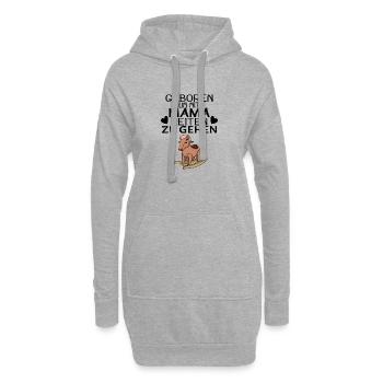 Geboren um mit Mama reiten zu gehen - Hoodie-Kleid - Grau meliert - Vorne