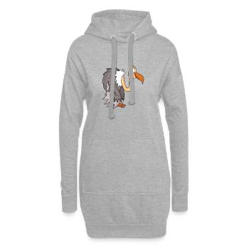 Vautours - Sweat-shirt à capuche long Femme - gris chiné - Devant