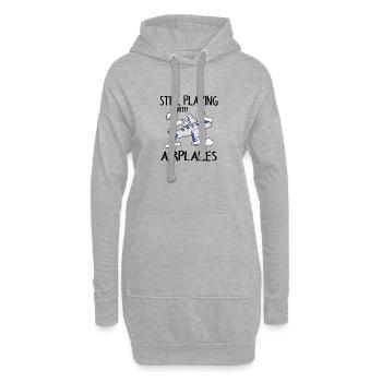 Flugzeug - Hoodie-Kleid - Grau meliert - Vorne