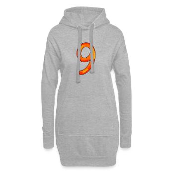 9 - Hoodie-Kleid - Grau meliert - Vorne