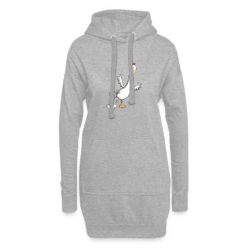 Une poule heureuse pond un œuf - Sweat-shirt à capuche long Femme - gris chiné - Devant