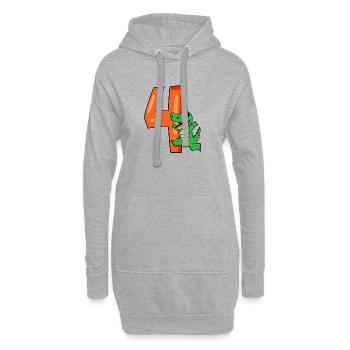 4. Geburtstag - 4 Jahre alt - Kindergeburtstag - Hoodie-Kleid - Grau meliert - Vorne