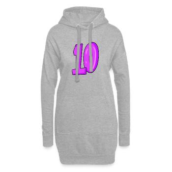 10 - Sweat-shirt à capuche long Femme - gris chiné - Devant