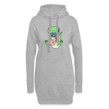 Bébé Lézard - Sweat-shirt à capuche long Femme - gris chiné - Devant