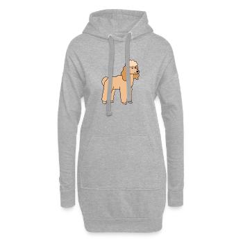 Pudel Hund Hunderasse - Hoodie-Kleid - Grau meliert - Vorne