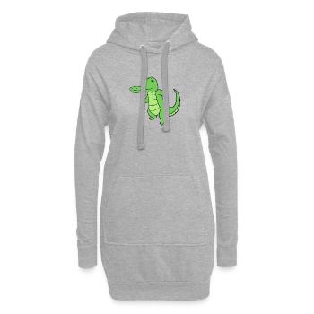 Crocodile - Sweat-shirt à capuche long Femme - gris chiné - Devant