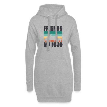 Bien-être animal Végétalien Végétarien Amis pas De Nourriture - Sweat-shirt à capuche long Femme - gris chiné - Devant